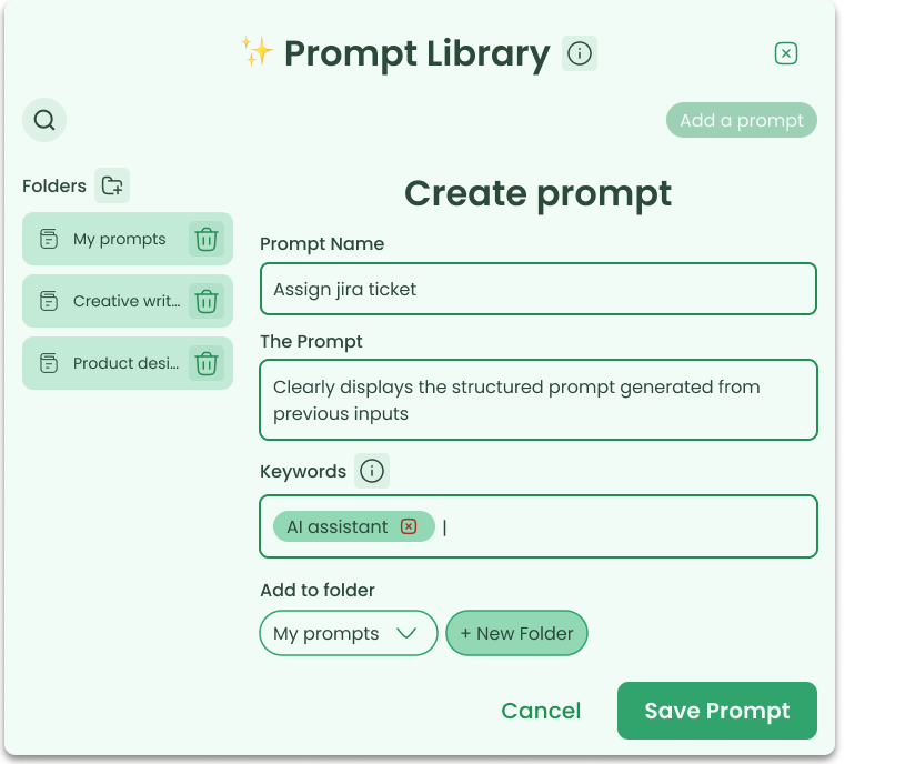 New prompt folder